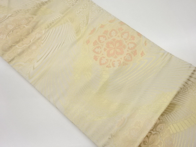 波・唐草に華紋模様織出し名古屋帯